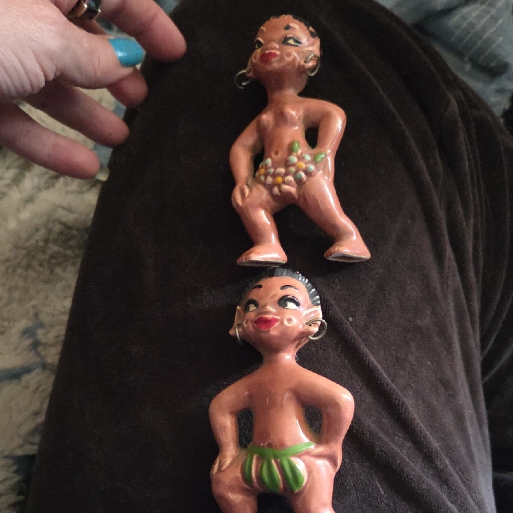 Gilner Pixie  Hawian Figurines. Vintage 1950s